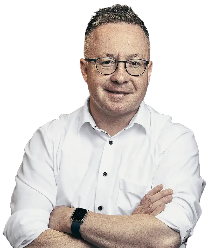 Porträt von Sebastian Duwe, Geschäftsführender Gesellschafter der KD Stahl- und Maschinenbau GmbH.